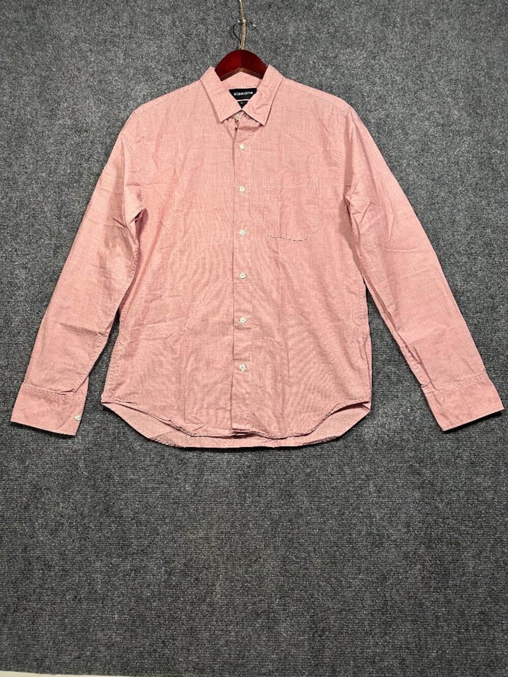 Bonobos Shirt Mens Medium Slim Fit Muted Red Cotton Button Up Pocket Long Sleeve